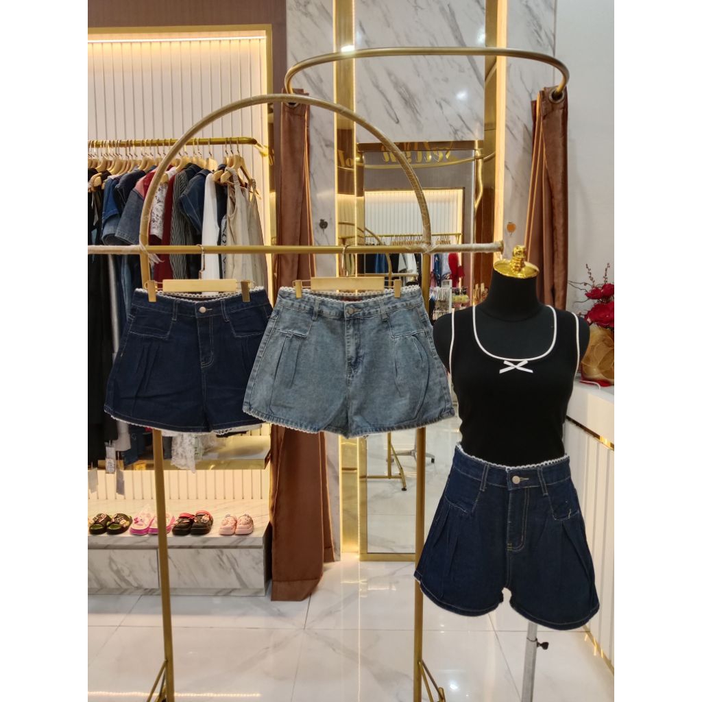 Celana pendek jeans 7718 Import BKK