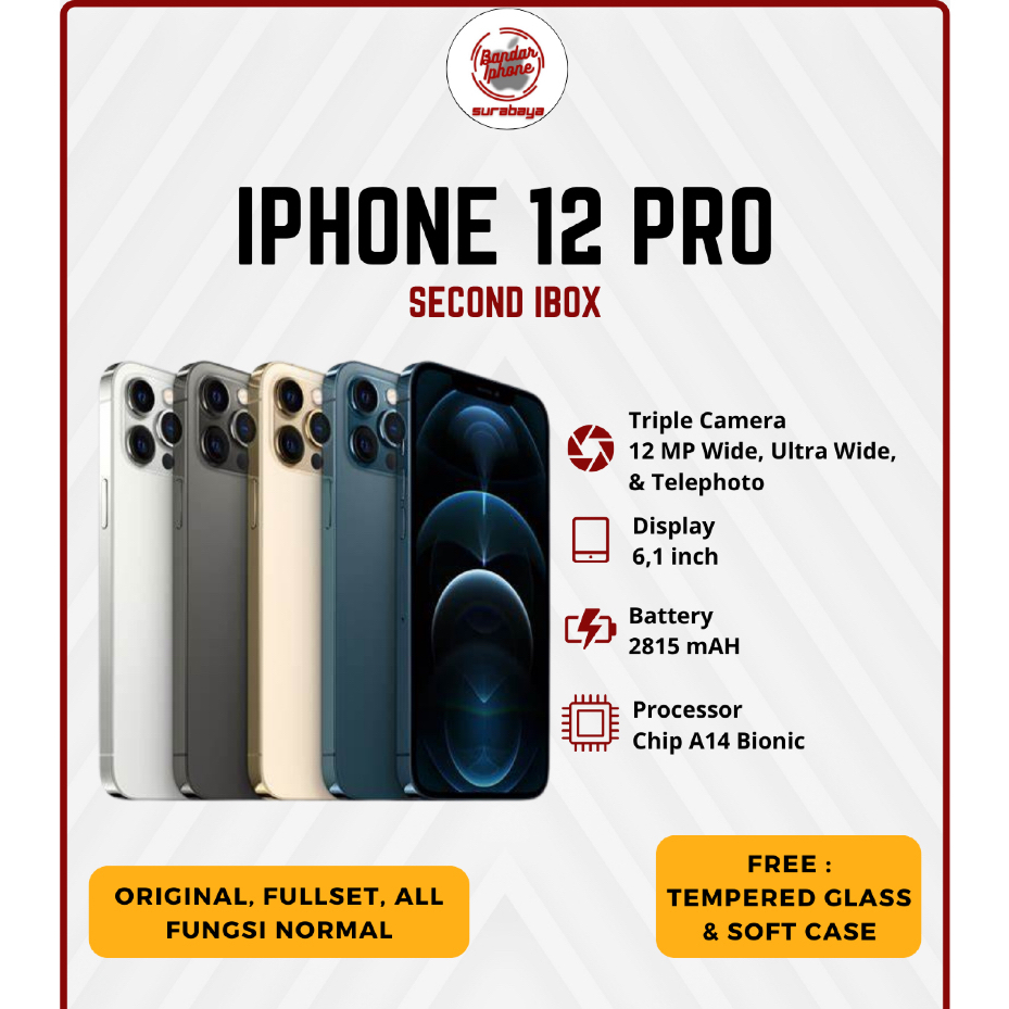 iPhone 12 Pro 128GB/256GB/512GB Fullset Second iBox Bergaransi