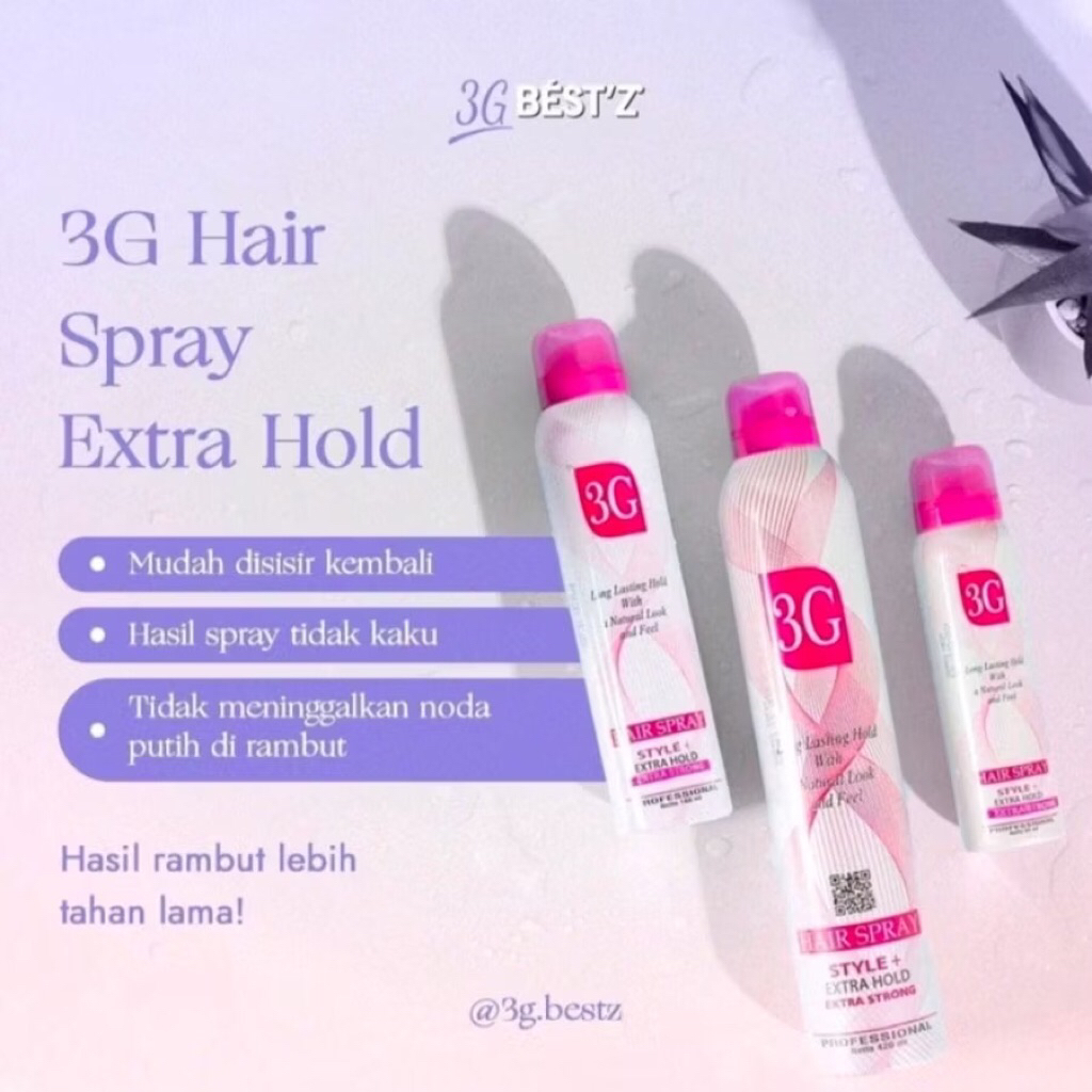 3G HAIR SPRAY EXTRA HOLD EXTRA STRONG 180ML - HAIR SPRAY 3G AEROSOL 180ML
