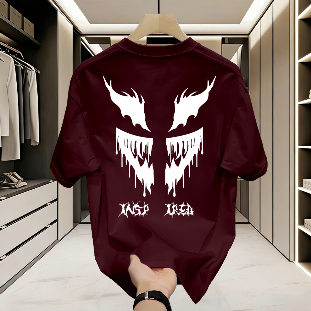 COD T-shirt Pria Katun Berkualitas Tinggi Motif Gothic Oversize