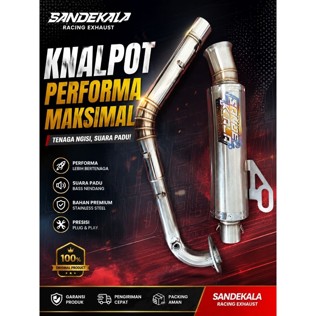 knalpot salemba vario 160 pcx 160 stylo 160 stainless sandekala