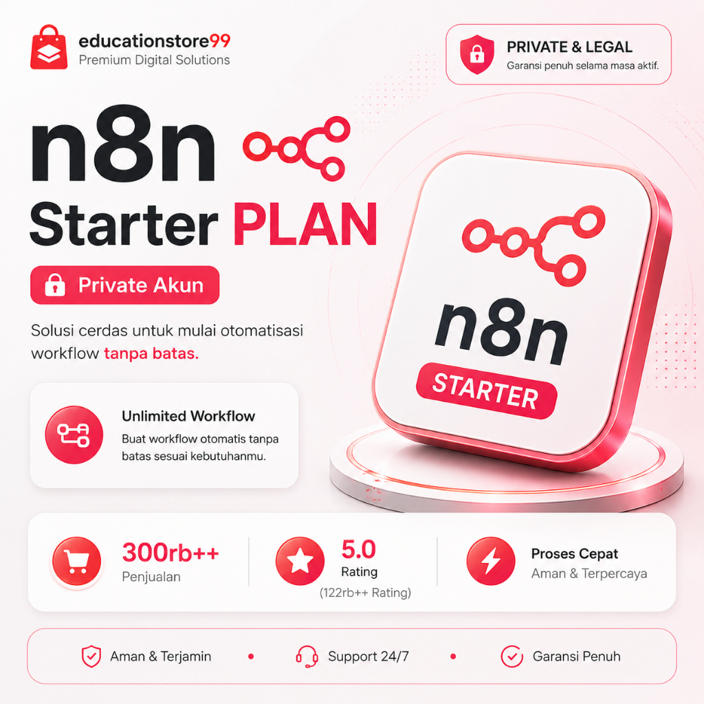 n8n Starter Plan Private Akun – Automasi Workflow Tanpa Batas
