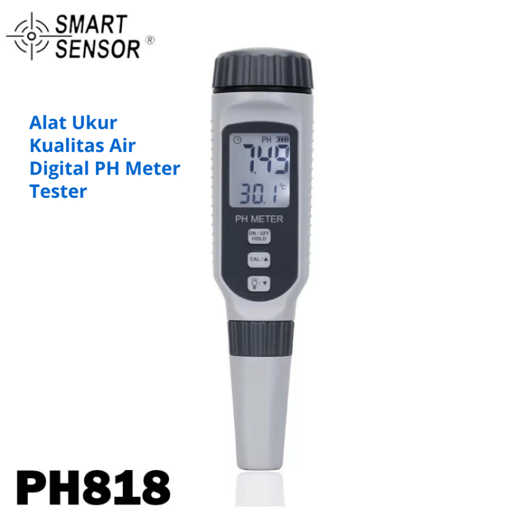SMART SENSOR pH Meter + Temperature Meter PH Meter Tester SMART SENSOR PH818 PH 818
