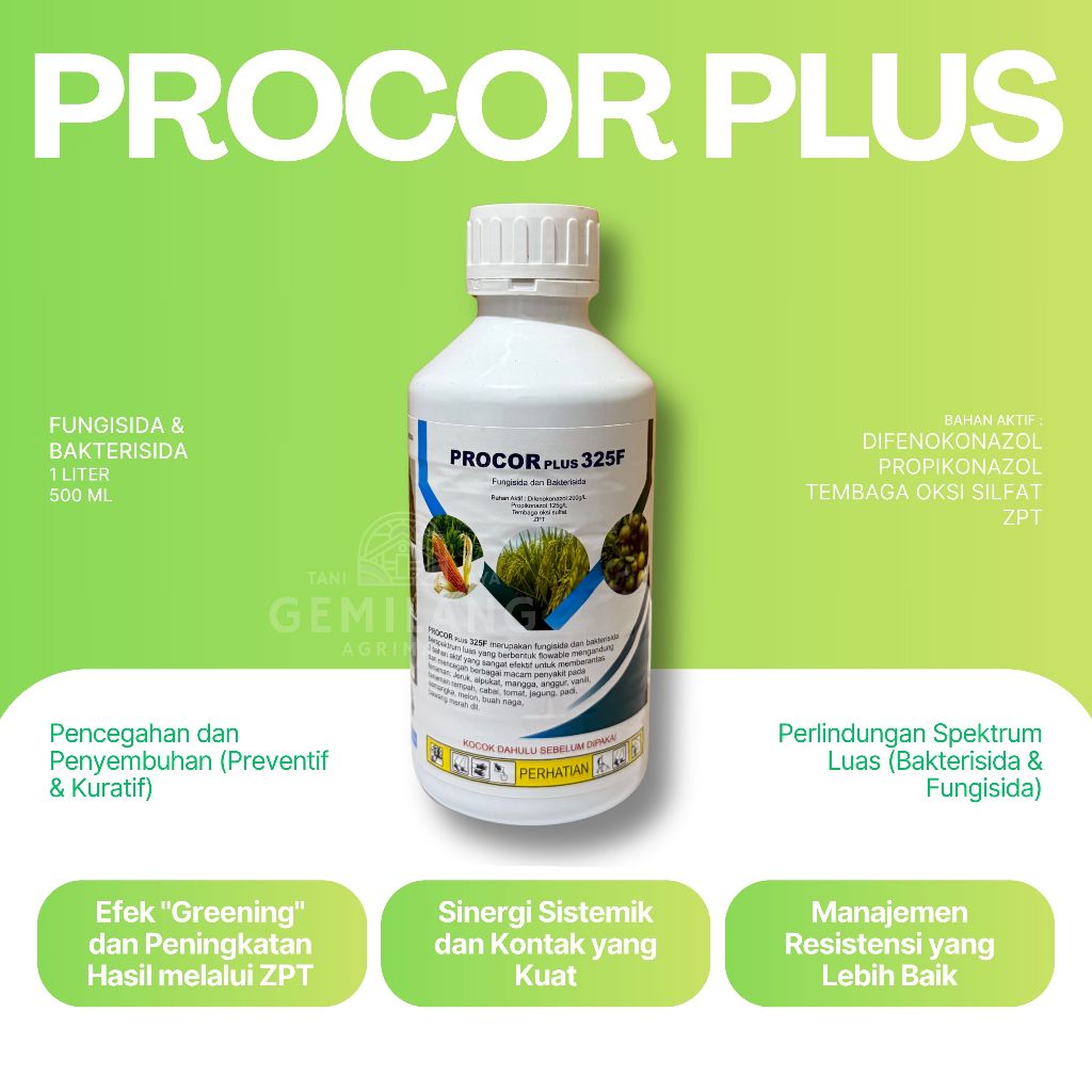 PROCOR PLUS 325F Fungisida dan Bakterisida | Obat Jamur & Bakteri Berbagai Tanaman | Difenokonazol, 