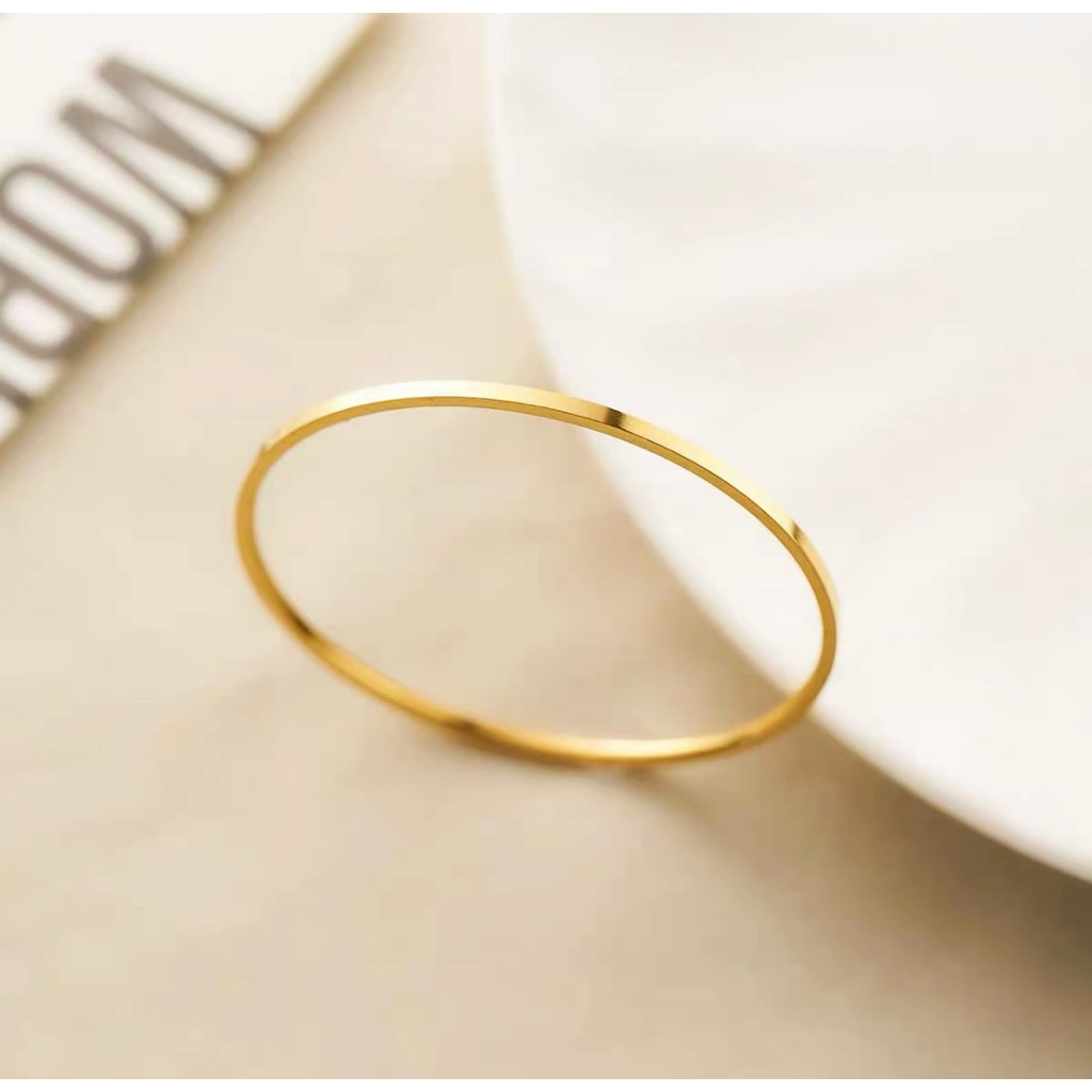 Gelang Keroncong Titanium Mewah Simpel Elegan Anti Karat - Gelang Keroncong Titanium Asli Terbaru