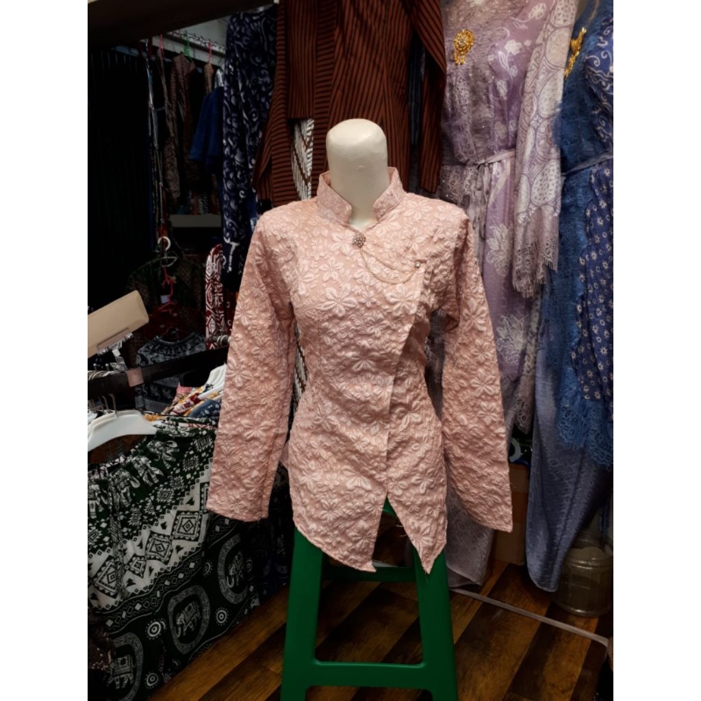Kebaya janggan warna peach katun fukuro