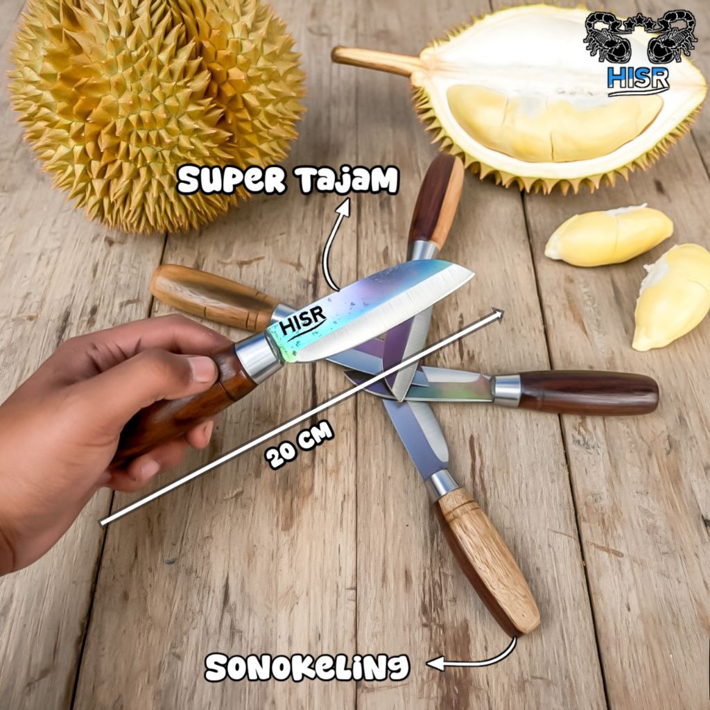 Pisau Dapur bahan Baja D2 Pelangi