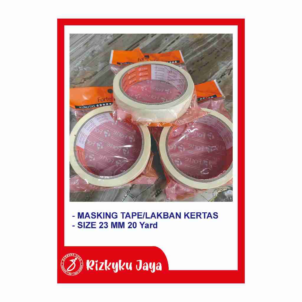 Masking Tape Lakban Kertas 1 Inch 24mm 20 Yard Perekat Putih Serbaguna Isolasi Cat Tembok Melukis Bo