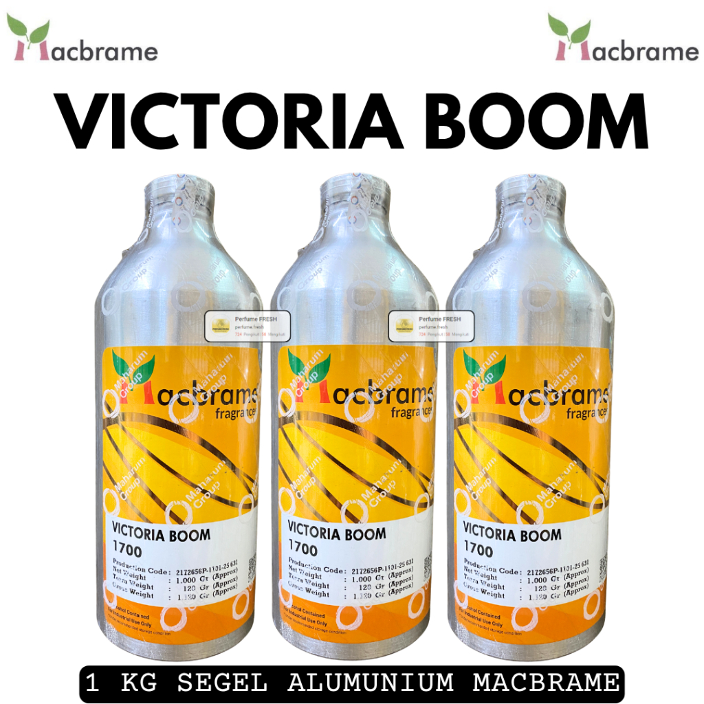Bibit Parfum VICTORIA BOOM ( 1 KG SEGEL Alumunium ) MACBRAME - Biang Parfum Murni Tahan Lama - Bibit