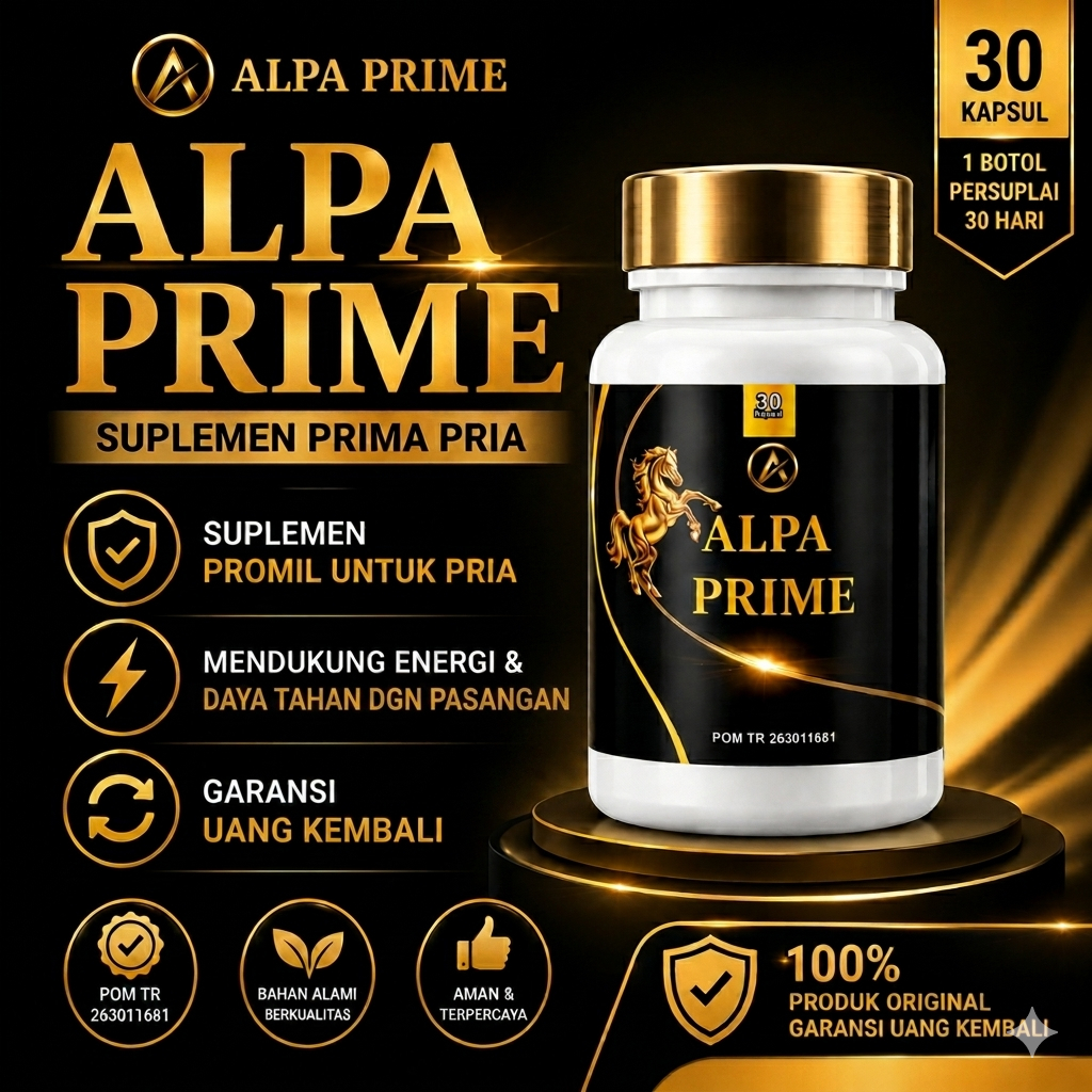 ALPA PRIME - Suplemen Prima Pria herbal - Suplemen Stamina Bantu Imunitas Original BPOM 30 Kapsul