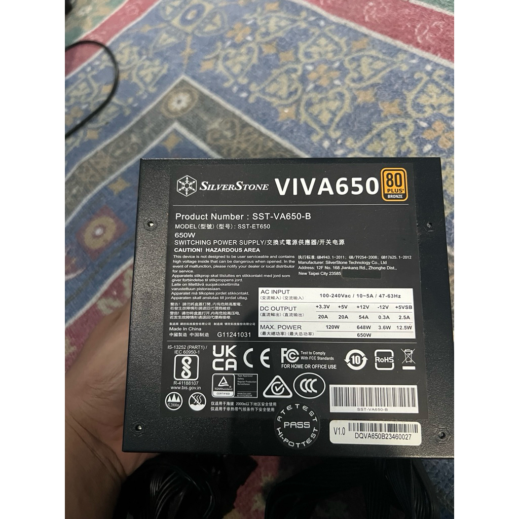 PSU SILVERSTONE VIVA650 650watt BRONZE