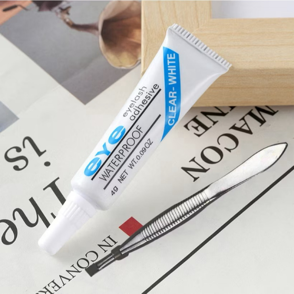 Set Lem Bulu Mata Palsu Pinset Eyelashes Glue Trasnparan Waterproof and Sweatproof