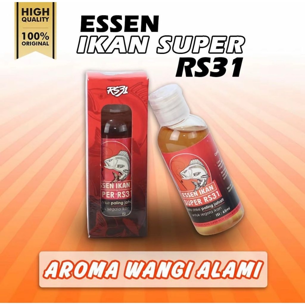 RS31 Essen Ikan Super - Essence Pancing Aroma Wangi Gurih Untuk Babon Ikan Mas, Lele, Tombro, Bawal,