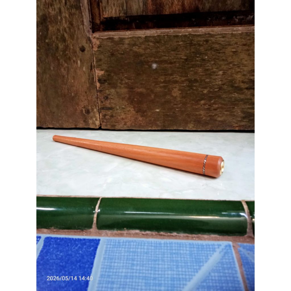 sedotan once kayu setigi original panjang 20 cm kombinasi 1 cincin