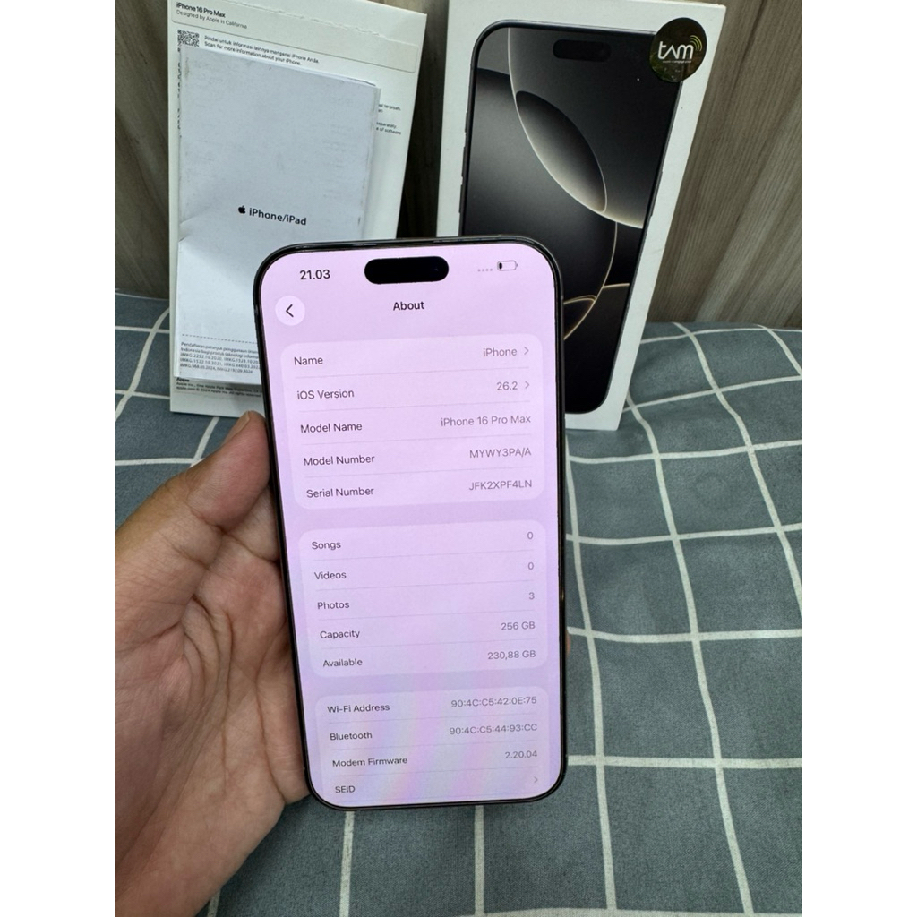 IPHONE 16 PRO MAX 256GB | 16 PM 16 Promax 256 Second bekas mulus original ex resmi ibox