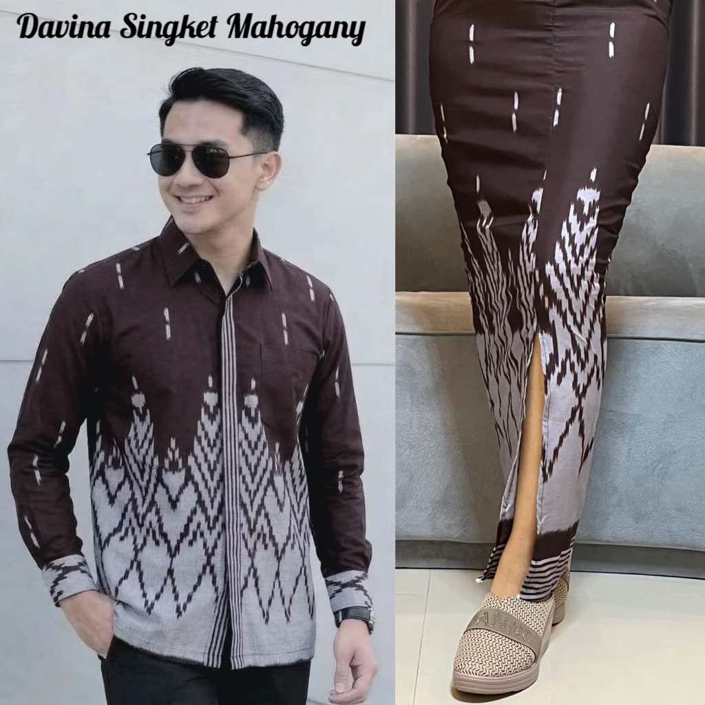 NEW COUPLE ROK SPAN BATIK MOTIF DAVIENA SONGKET MAHOGANI BEST SELLER ROK WISUDA ROK KEBAYA READY SEL