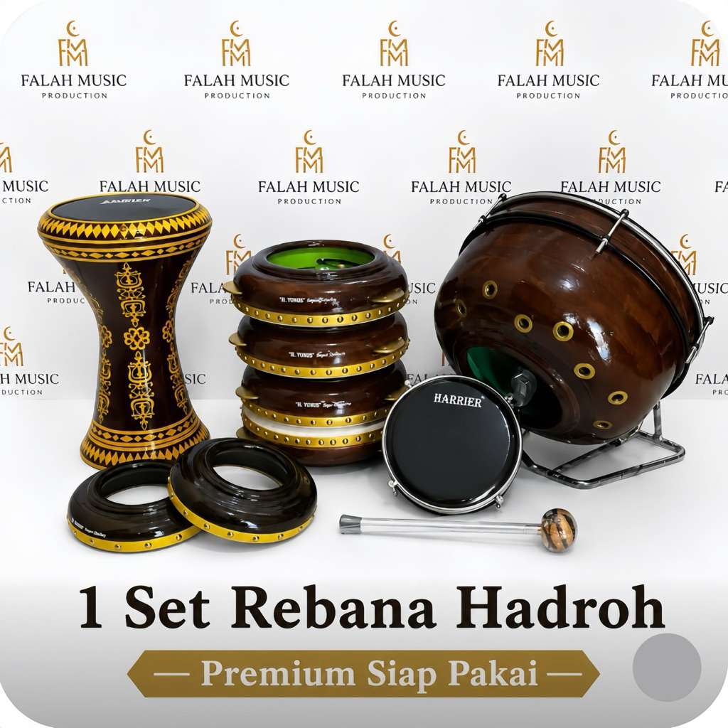 Alat Hadroh Full Set Jepara Kayu Mahoni Isi 9 Alat Hadroh