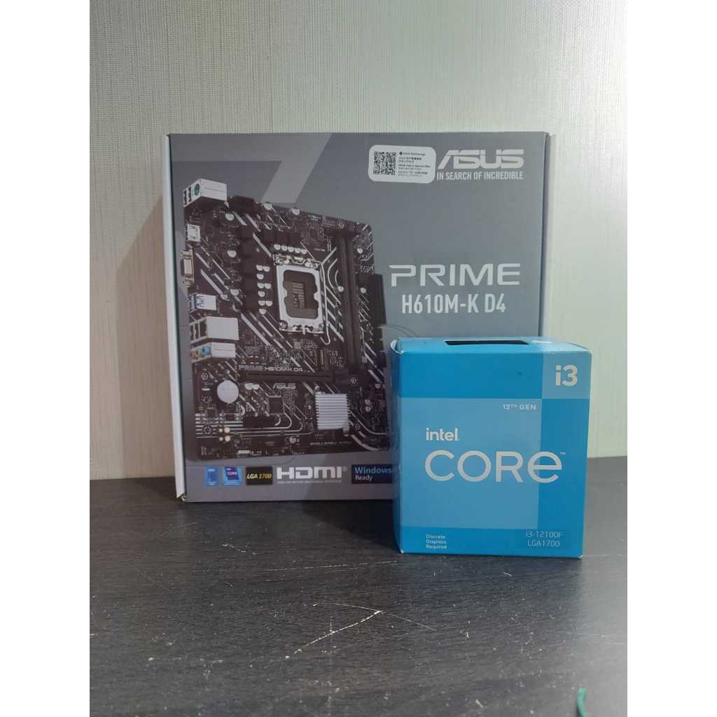 Bundling Intel I3 12100f + Asus PRIME H610M-K D4 Motherboard