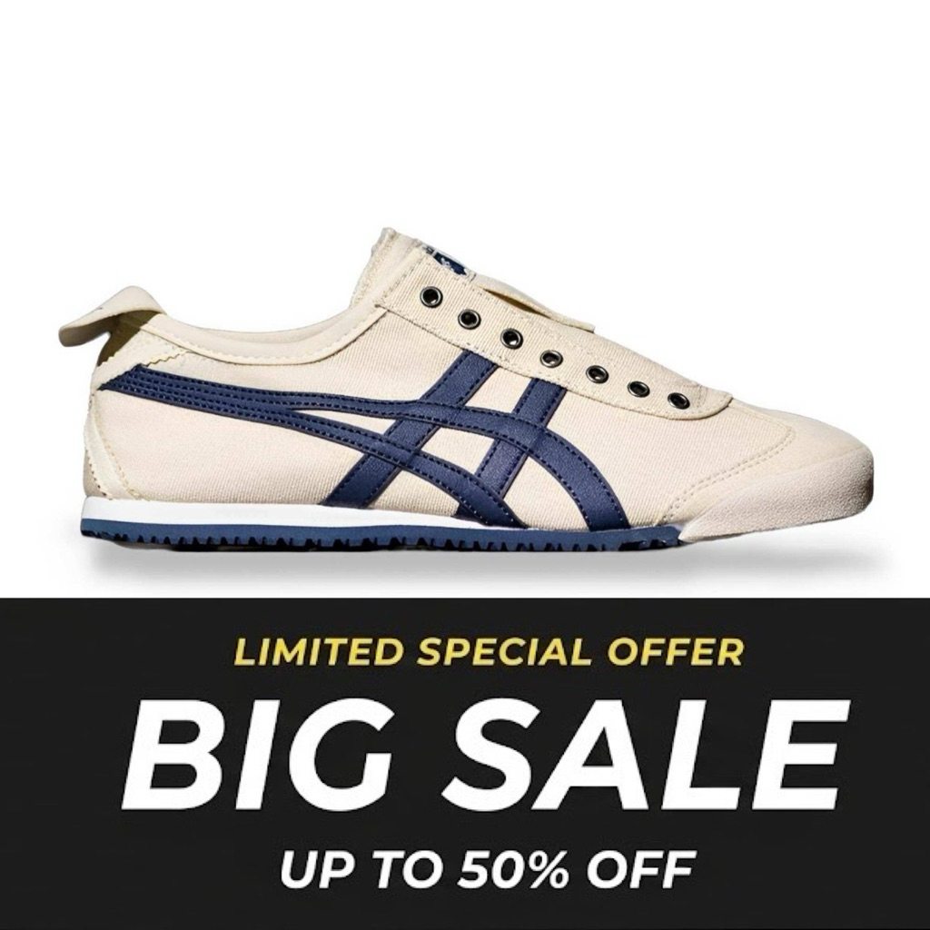 Onitsuka Tiger Original Mexico 66 Slip On Cream Navy
