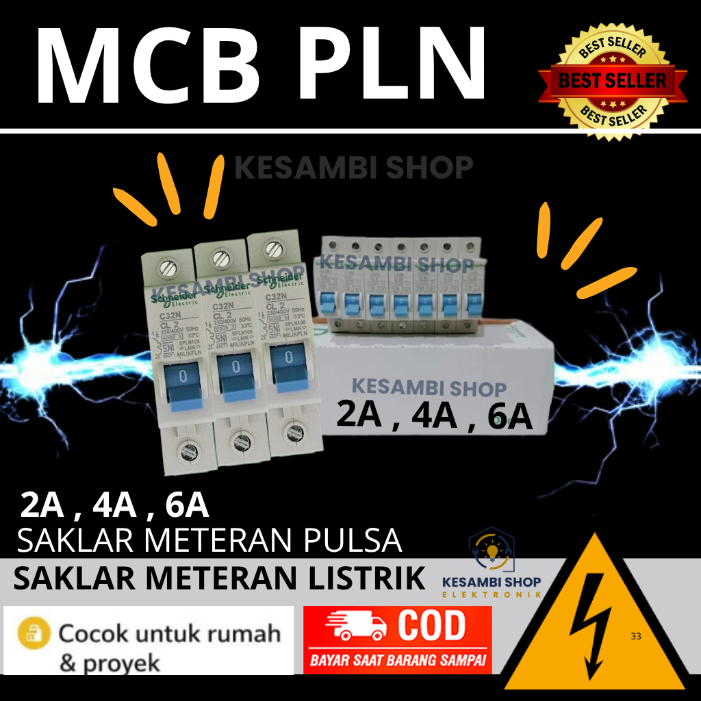 Mcb 1Phase 2A 4A 6A Saklar PLN Saklar Meteran Listrik / Meteran Pulsa
