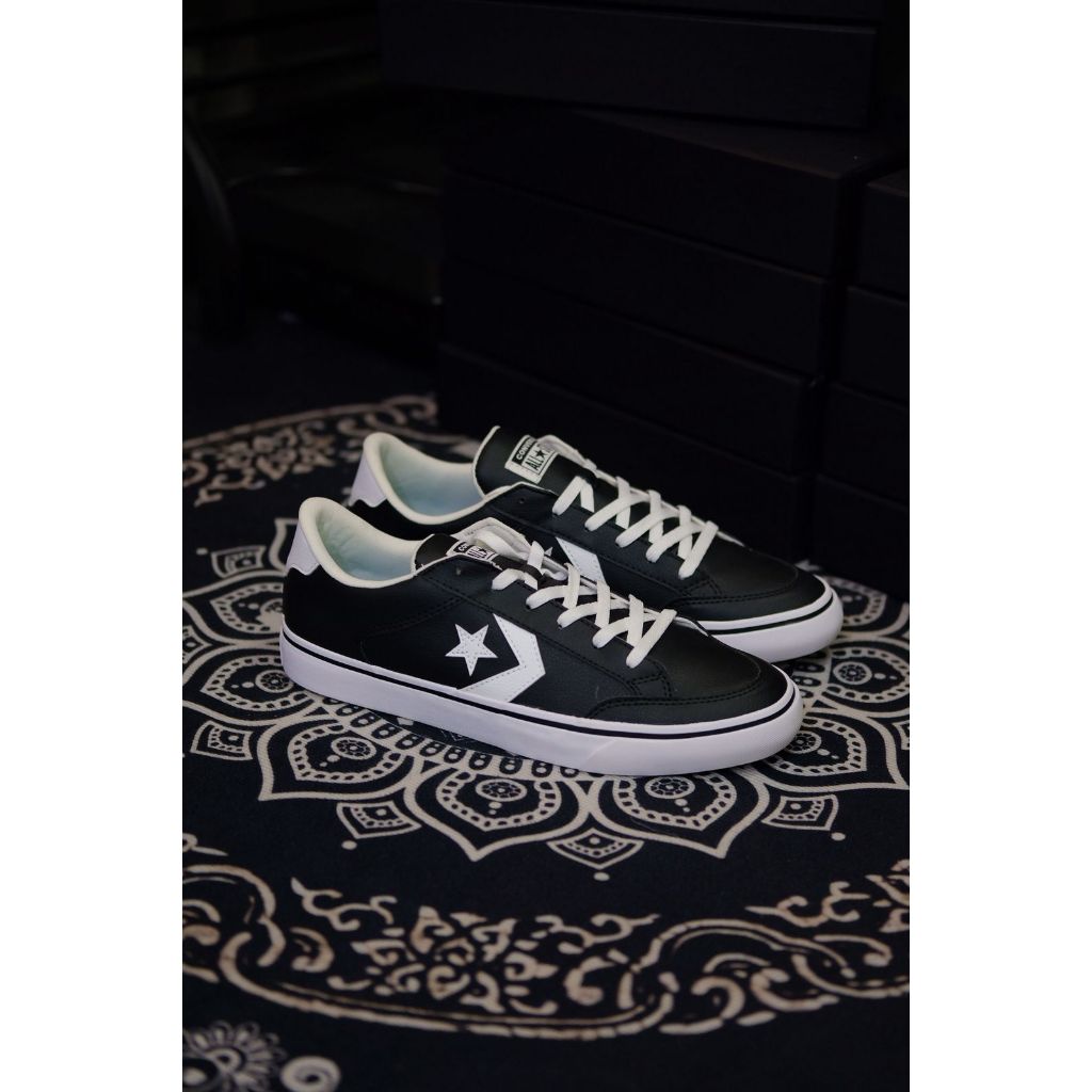CONVERSE TOBIN OX LEATHER SINTETIS BLACK WHITE