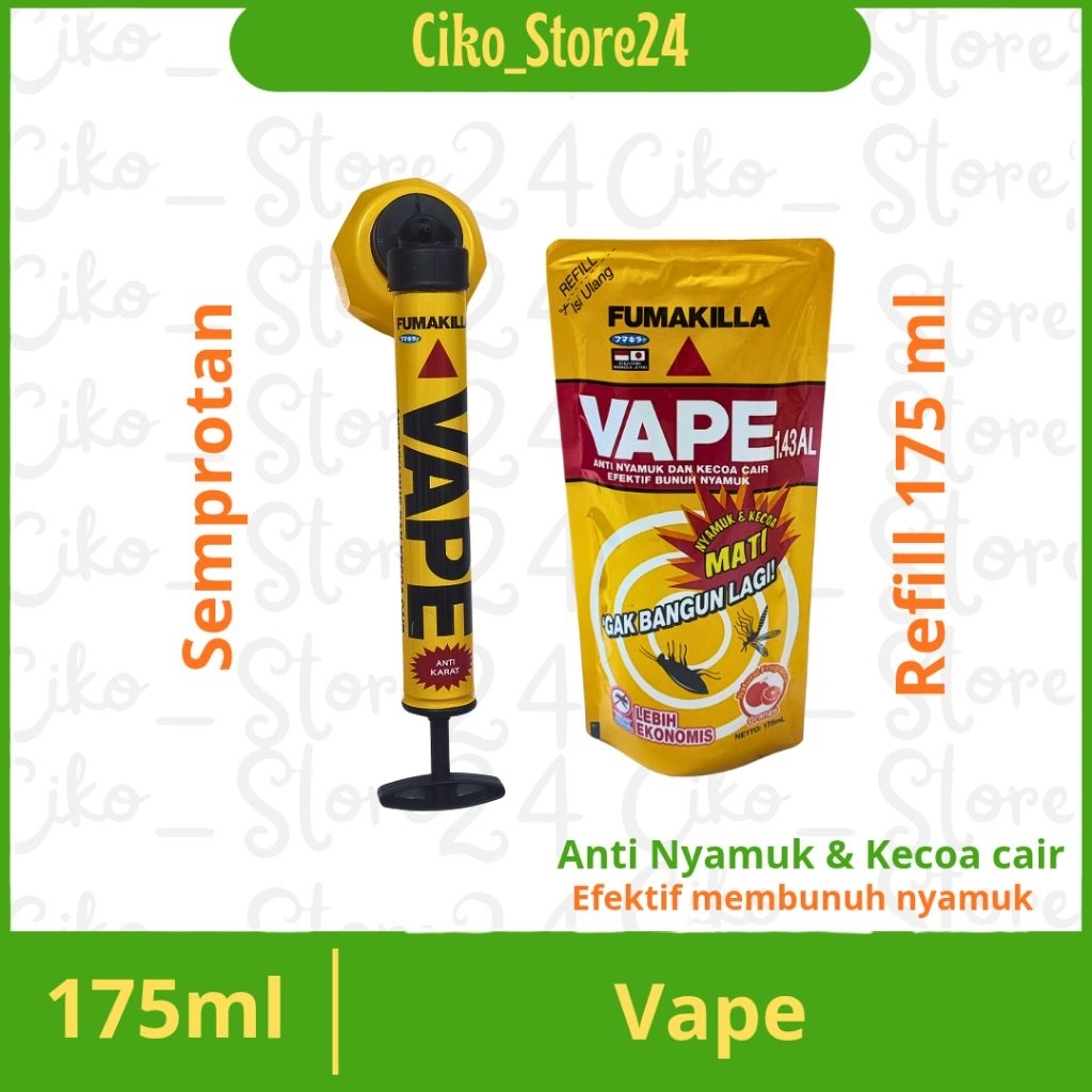 Semprotan nyamuk + Refill Vape / Vape pomp / pump / fumakilla Vape pump / obat nyamuk semprot
