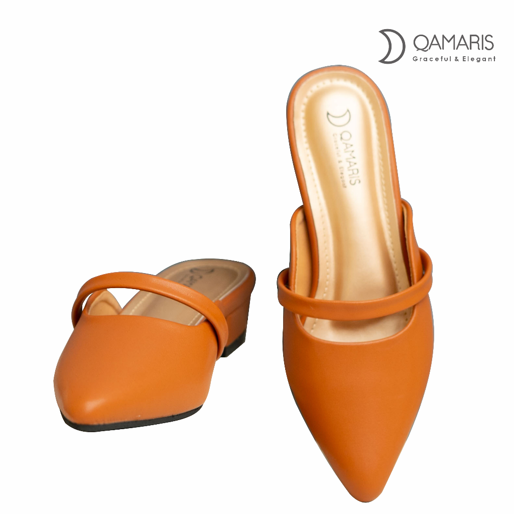 Qamaris - Sandal Mules Wanita | Tinggi Hak 3 cm