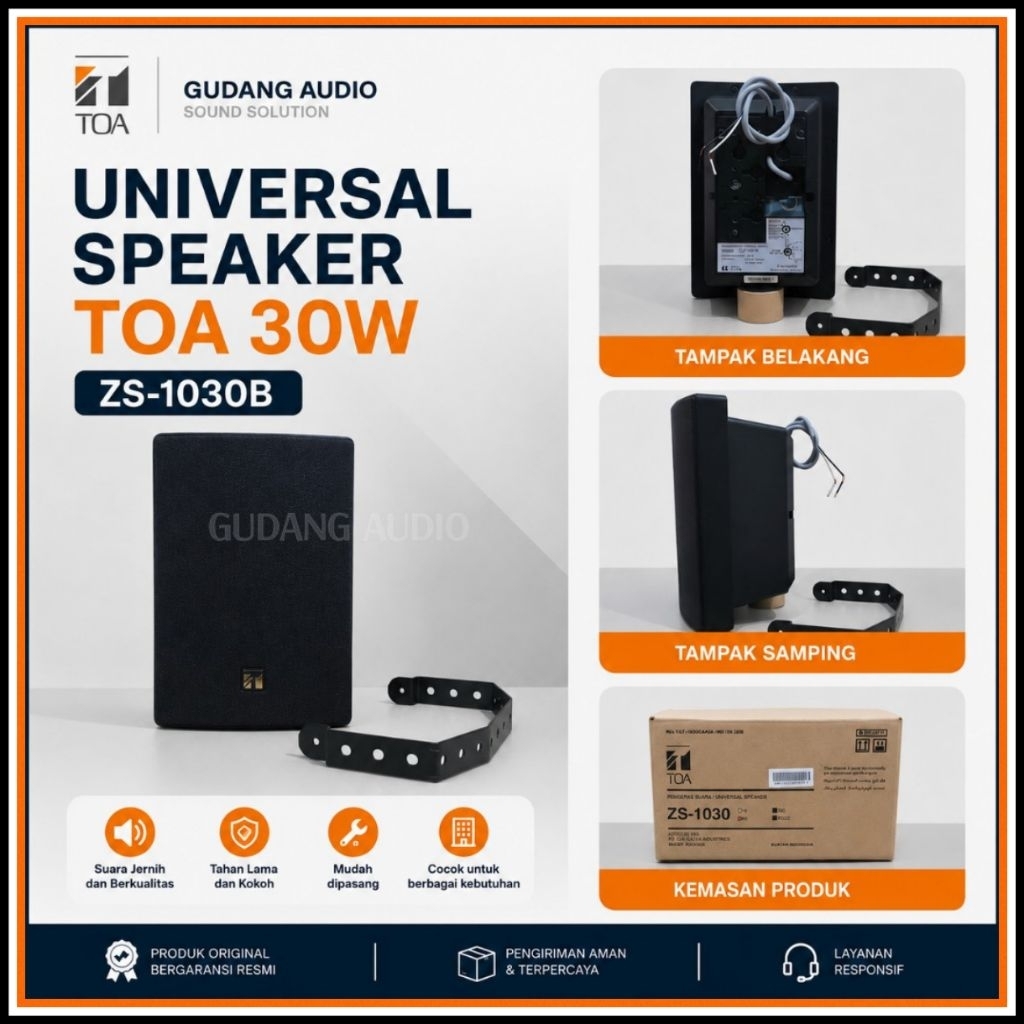UNIVERSAL SPEAKER TOA ZS-1030B ZS 1030 30 WATT ORIGINAL SPEAKER DINDING TOA SPEAKER MASJID