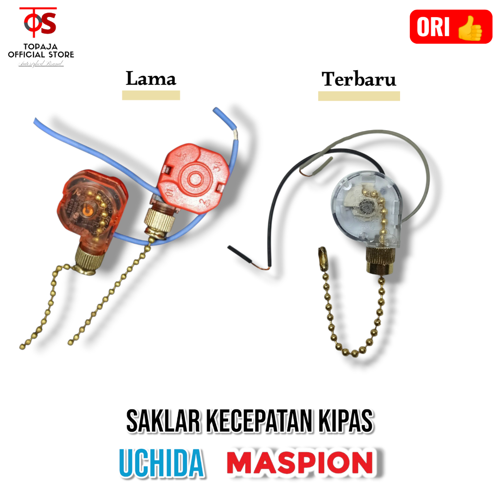 Switch Waitch Motor Kipas MASPION UCHIDA Model Plafon - Saklar Kipas Angin Plafon Maspion 3 Speed