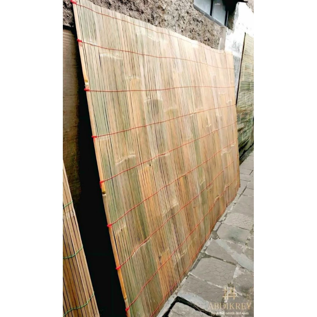 Tirai bambu tali bambu putih