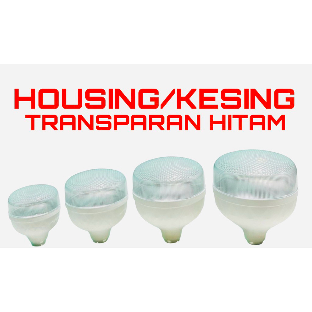 CASING/HOUSING LAMPU LED TRANSPARAN HITAM 20 30 40 50 60 Watt Dilengkapi Aluminium Housing LED Model