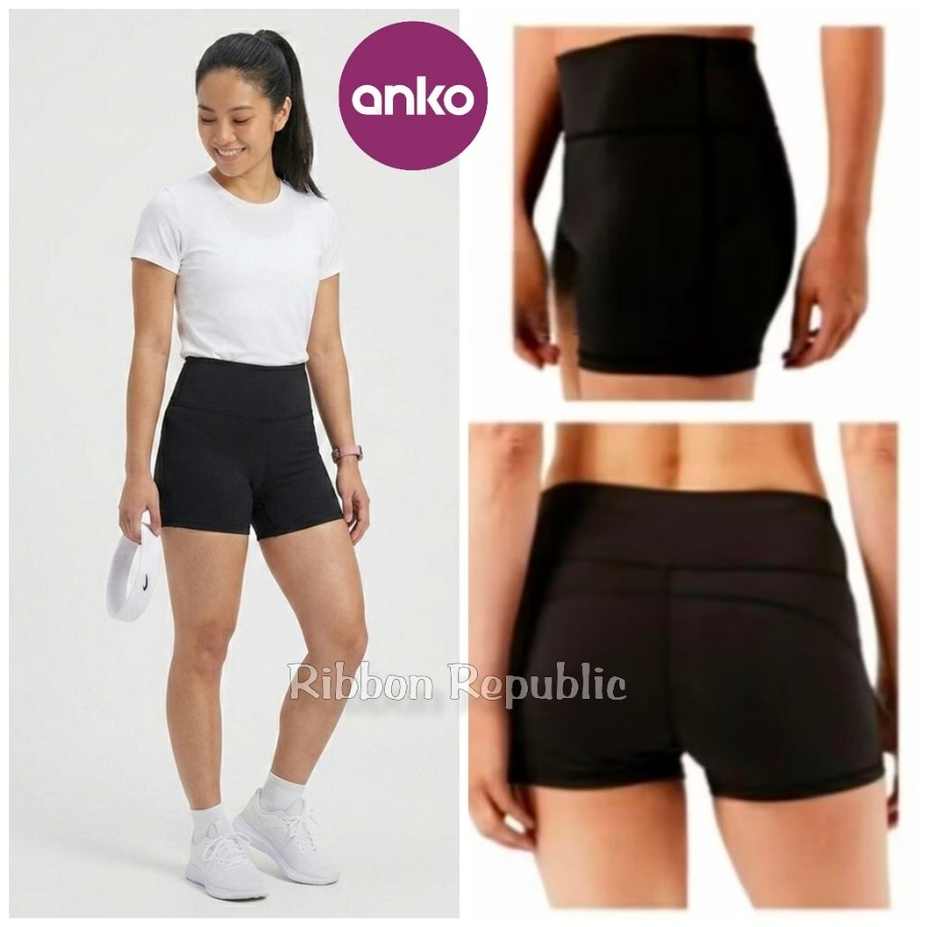 Anko Woman High Waist Micro Biker Sport Shorts Compression Quick Dry Celana Pendek Mini Olahraga Wan