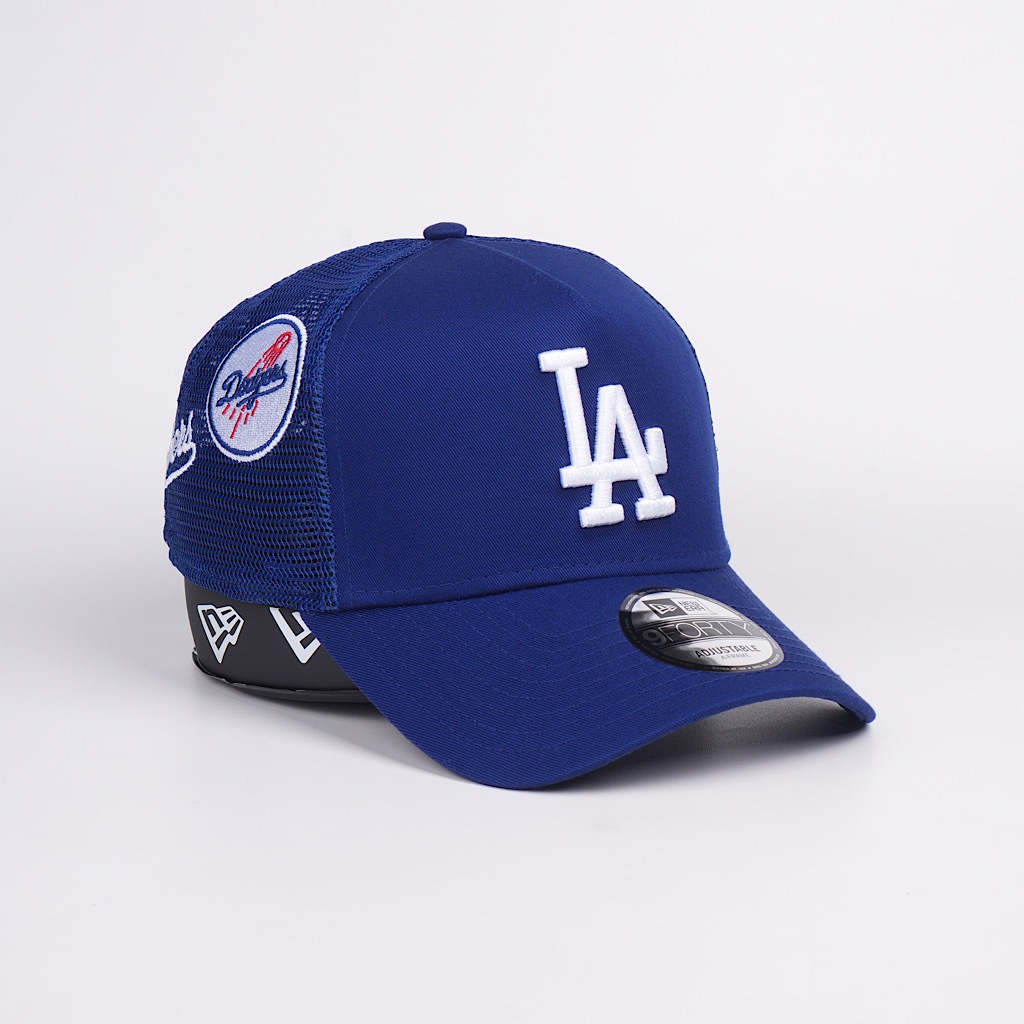 topi new era original los angeles dodgers trucker logo