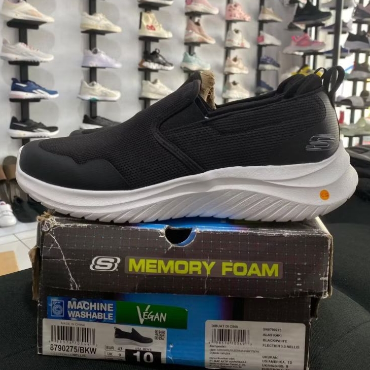 Sepatu Santai Pria Skechers Nellis Memory Foam - Black