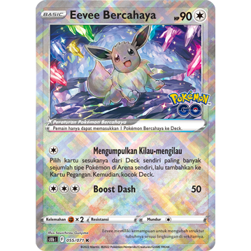 Kartu Pokemon TCG Indonesia : Eevee Bercahaya