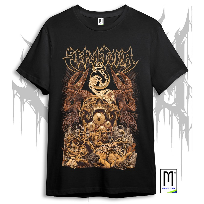 T-SHIRT SEPULTURA | TAG MERCHCONS | BOOTLEG | KAOS BAND | KAOS METAL | BAJU MUSIK