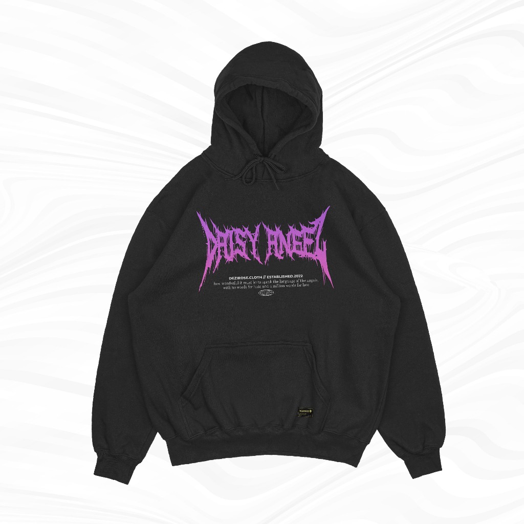 Dezirose Sweater Hoodie Pria Hitam Series Metal Fleece Tebal Premium Unisex