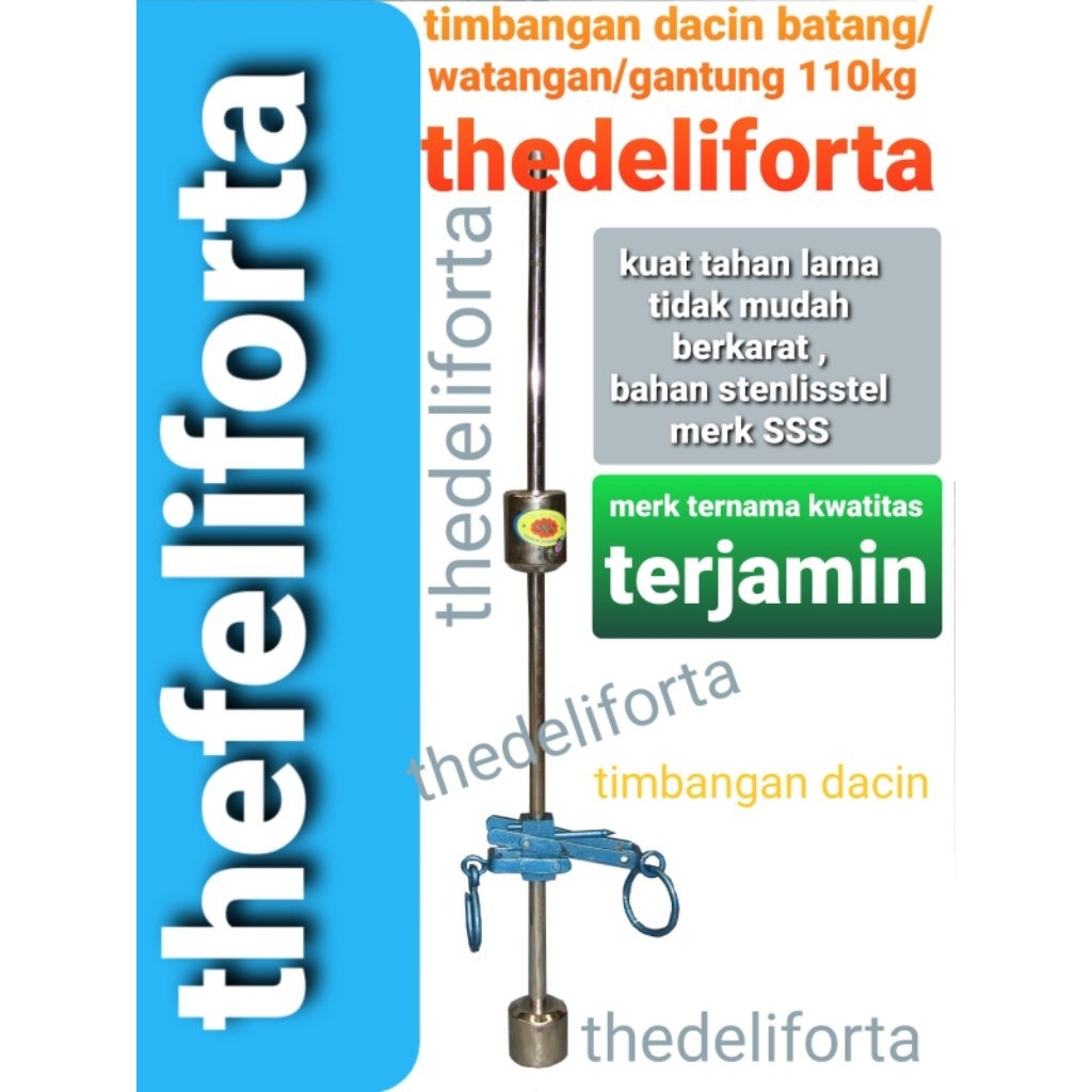 Timbangan dacin 110 kg stenlis/timbangan watangan/timbangan batang/timbangan gantung 110kg