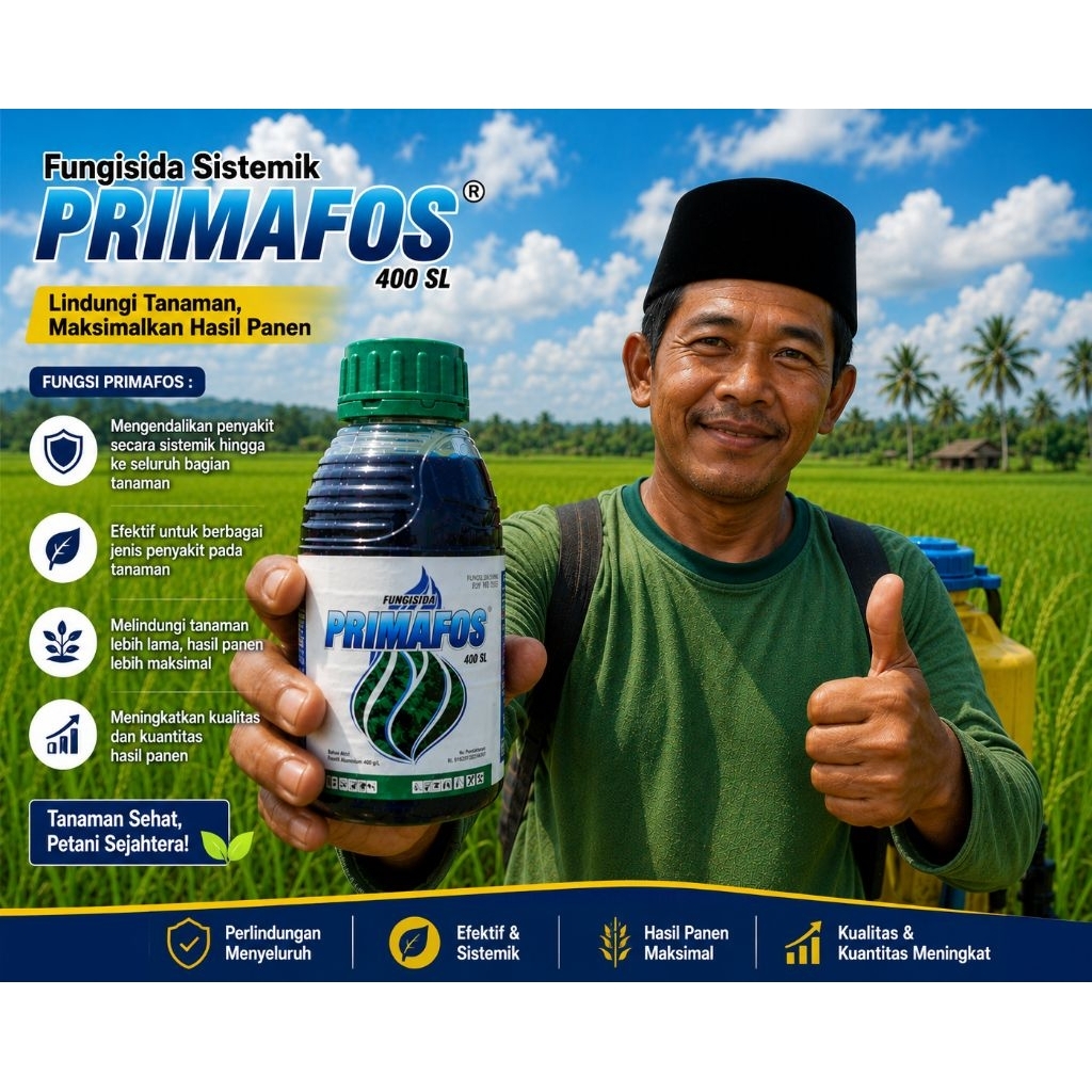 Fungisida Primafos 400SL 500ml - Sistemik, Pencegah Busuk Batang, Imunisasi Tanaman
