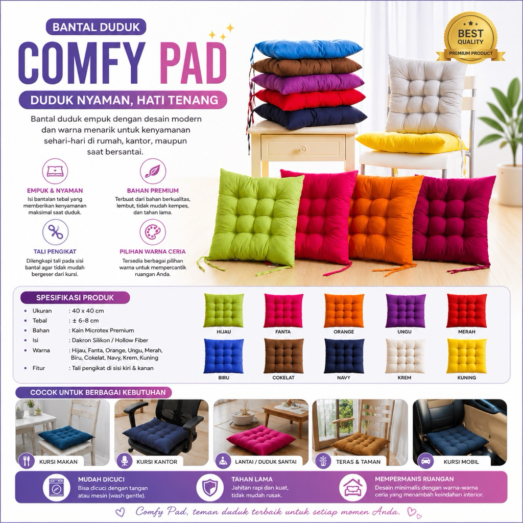 Bantal Alas Duduk Kursi Bantal Duduk Ibu Hamil Bantal Kursi Duduk Lantai Lesehan