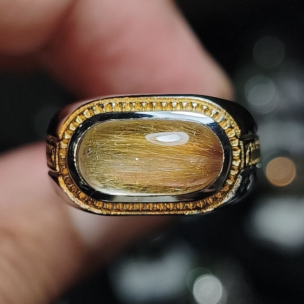 BATU KINYANG RAMBUT EMAS ring size 9