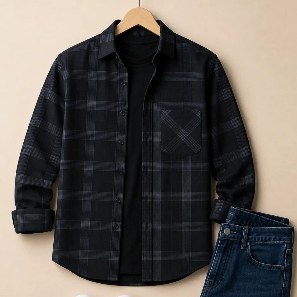 Jack Brown Kemeja Flanel Soft Blue Elegant Best Seller / flanel/hem pria/ flanel pria/ kemeja flanel