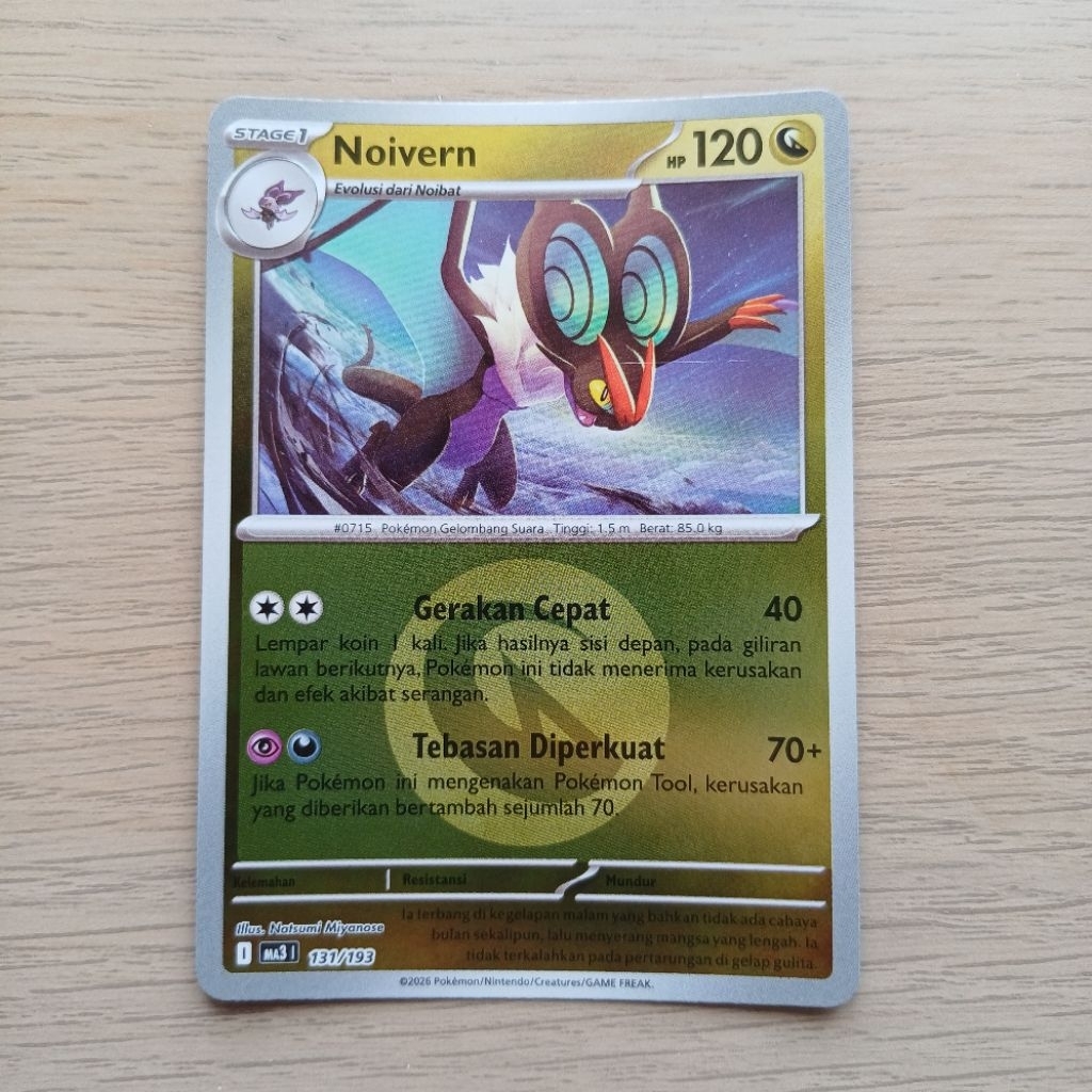 Noivern Energy Holo - Kartu Pokemon TCG Indonesia - Evolusi Mega Mega Impian EX MA3 | 131/193 | R OR