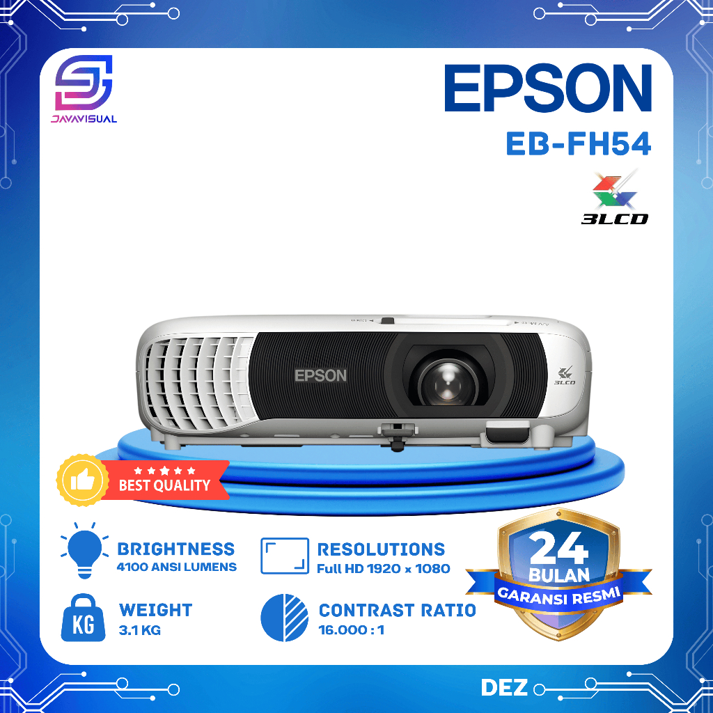 Proyektor EPSON EB-FH54 EB FH54 EBFH54 WiFi Direct Wireless 4.100 Lumens Full HD 3LCD Pengganti EB-F