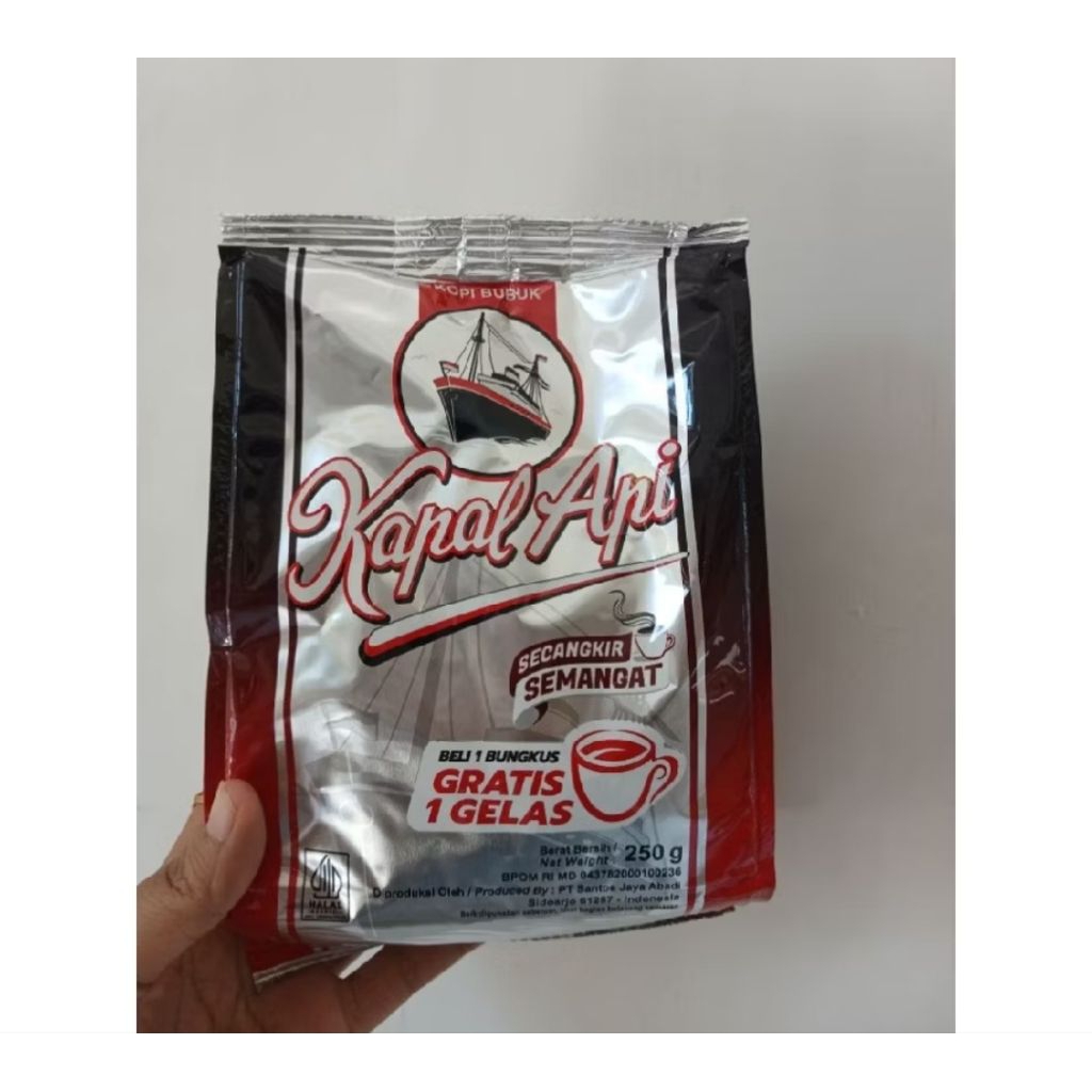 Kopi Kapal Api Silver kemasan baru 250gr FREE GELAS CANGKIR !!!