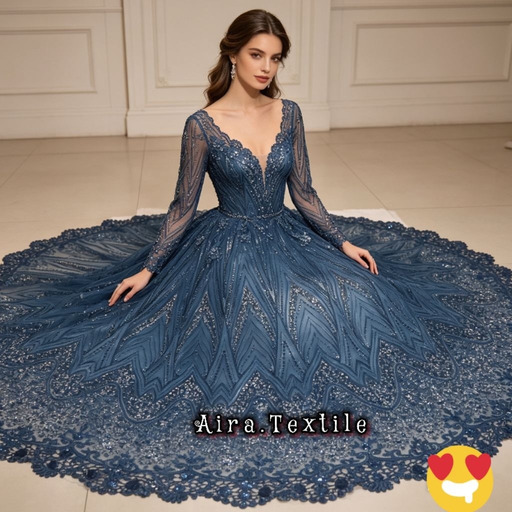 Murah Tile Payet Spangel Premium/ Kain Tile Sequin Bordir/Kain Tulle Elisap Camical/Full Payet Sequi