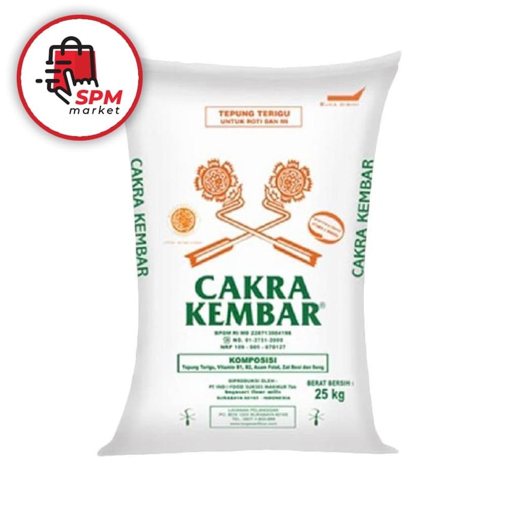 Tepung Terigu Cakra Kembar Bogasari Karung 25 kg Grosir