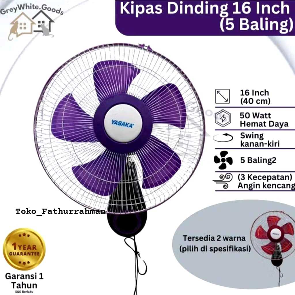 Kipas Angin Dinding/ Kipas Angin Gantung/ Wall Fan 16 Inch Kipas Dinding/ Kipas Angin Tembok BATAM
