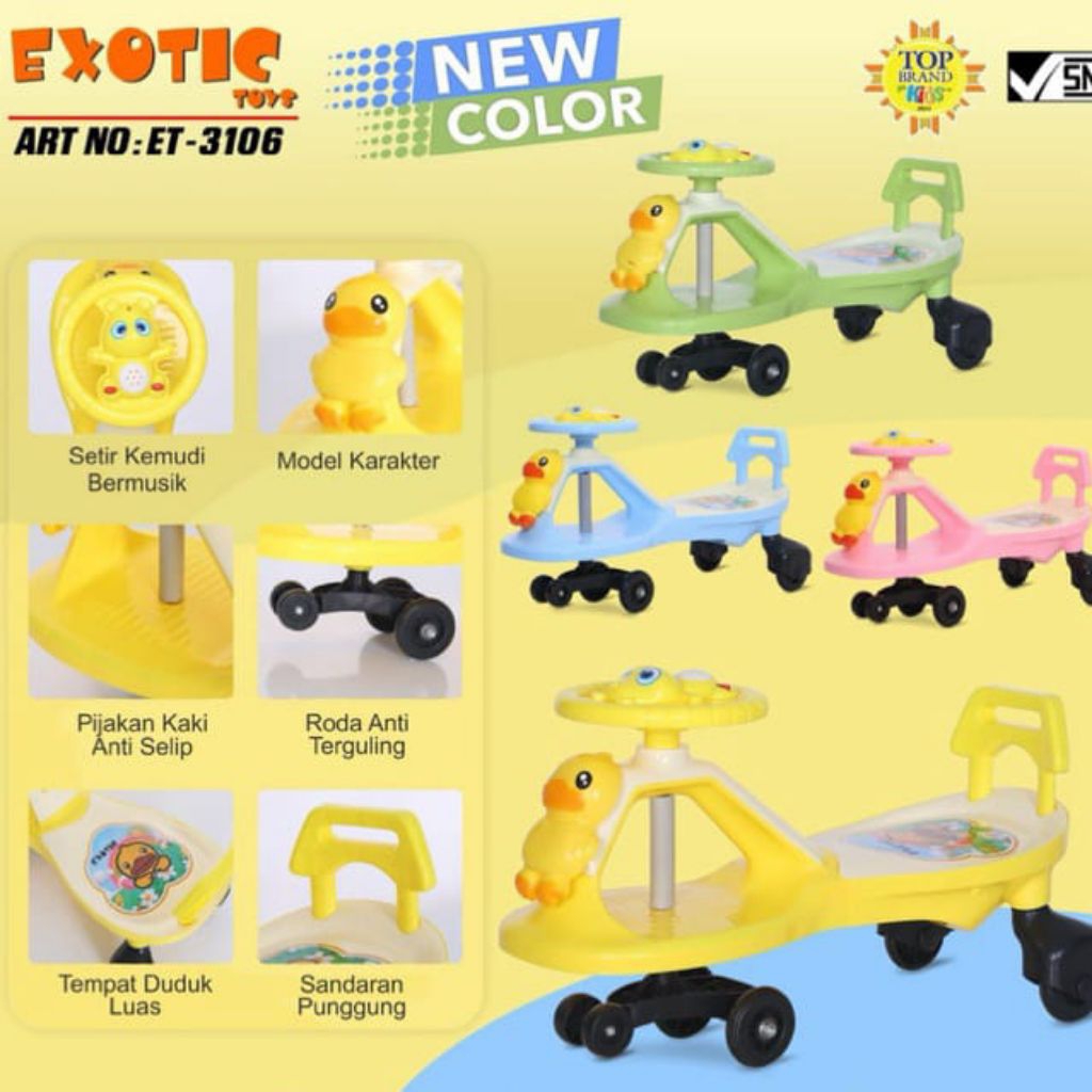 Swing Car Exotic ET-3106 / Mainan Mobilan Anak