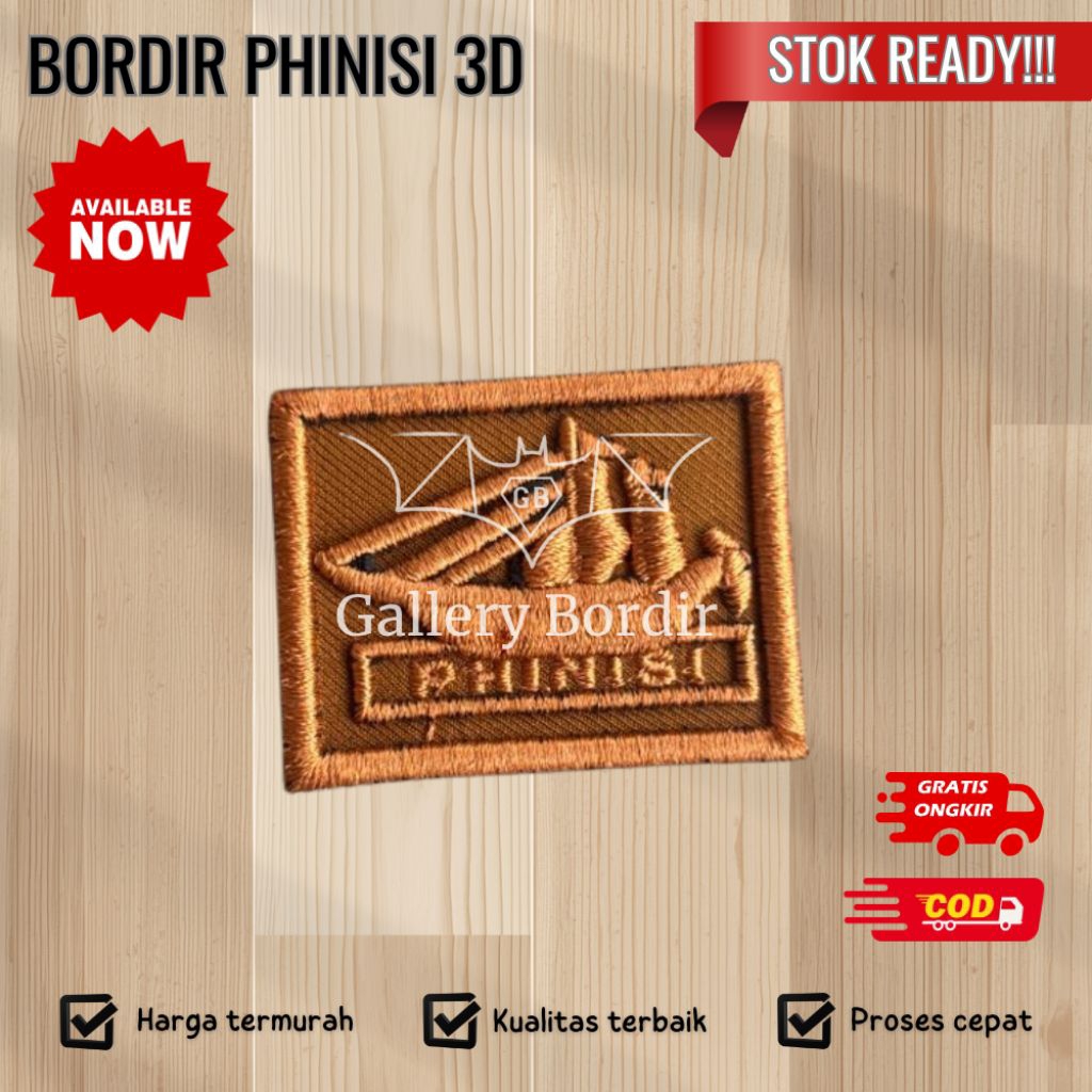 BORDIR LOGO PHINISI TIMBUL 3D